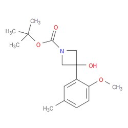 Aobchem&nbsp;1 1-Dimethylethyl 3-hydroxy-3-(2-methoxy-5-methylphenyl)-1-azetidinecarboxylate | ≥95% | CAS 1498368-17-4 | C16H23NO4 | 500mg