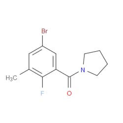 Aobchem&nbsp;(5-Bromo-2-fluoro-3-methylphenyl)(pyrrolidin-1-yl)methanone | ≥95% | CAS 2635937-74-3 | C12H13BrFNO | 250mg