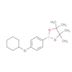 Aobchem&nbsp;2-[4-(Cyclohexyloxy)phenyl]-4 4 5 5-tetramethyl-1 3 2-dioxaborolane | ≥95% | CAS 851199-64-9 | C18H27BO3 | 250mg