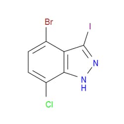 Aobchem&nbsp;4-Bromo-7-chloro-3-iodo-1H-indazole | ≥97% | CAS 2385608-75-1 | C7H3BrClIN2 | 1g