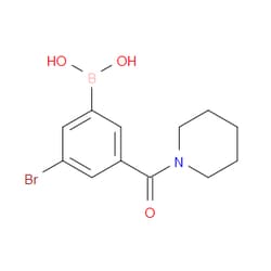Aobchem&nbsp;5-Bromo-3-(piperidine-1-carbonyl)phenylboronic acid | ≥97% | CAS 2121514-06-3 | C12H15BBrNO3 | 500mg