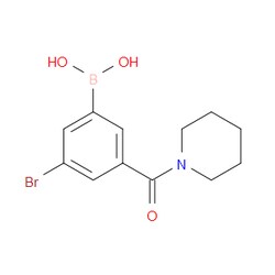Aobchem&nbsp;5-Bromo-3-(piperidine-1-carbonyl)phenylboronic acid | ≥97% | CAS 2121514-06-3 | C12H15BBrNO3 | 1g
