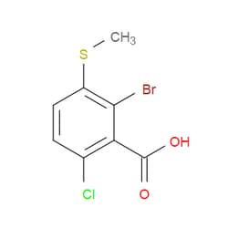 Aobchem&nbsp;2-Bromo-6-chloro-3-(methylthio)benzoic acid | ≥95% | CAS 1823052-34-1 | C8H6BrClO2S | 1g