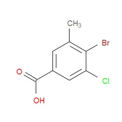 Aobchem&nbsp;4-Bromo-3-chloro-5-methylbenzoic acid | ≥95% | CAS 1416352-15-2 | C8H6BrClO2 | 250mg