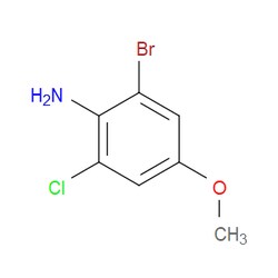 Aobchem&nbsp;2-Bromo-6-chloro-4-methoxyaniline | ≥97% | CAS 2092391-01-8 | C7H7BrClNO | 250mg