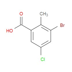 Aobchem&nbsp;3-Bromo-5-chloro-2-methylbenzoic acid | ≥97% | CAS 1403597-47-6 | C8H6BrClO2 | 250mg