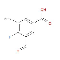Aobchem&nbsp;4-Fluoro-3-formyl-5-methylbenzoic acid | ≥97% | CAS 2384149-31-7 | C9H7FO3 | 1g
