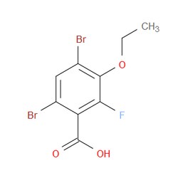 Aobchem&nbsp;4 6-Dibromo-3-ethoxy-2-fluorobenzoic acid | ≥97% | CAS 2404734-06-9 | C9H7Br2FO3 | 250mg