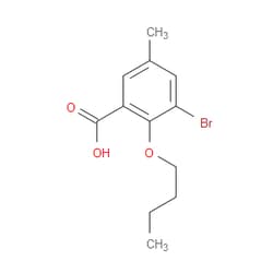Aobchem&nbsp;3-Bromo-2-butoxy-5-methylbenzoic acid | ≥97% | CAS 2413441-20-8 | C12H15BrO3 | 250mg