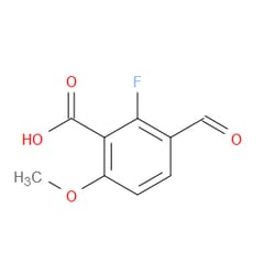 Aobchem&nbsp;2-Fluoro-3-formyl-6-methoxybenzoic acid | ≥97% | CAS 2168022-69-1 | C9H7FO4 | 500mg
