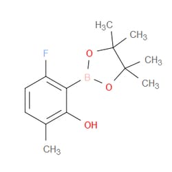 Aobchem&nbsp;6-Fluoro-2-hydroxy-3-methylphenylboronic acid pinacol ester | ≥97% | CAS 1451391-55-1 | C13H18BFO3 | 500mg