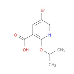 Aobchem&nbsp;5-Bromo-2-propan-2-yloxypyridine-3-carboxylic acid | ≥97% | CAS 1249915-84-1 | C9H10BrNO3 | 500mg