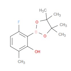 Aobchem&nbsp;6-Fluoro-2-hydroxy-3-methylphenylboronic acid pinacol ester | ≥97% | CAS 1451391-55-1 | C13H18BFO3 | 250mg