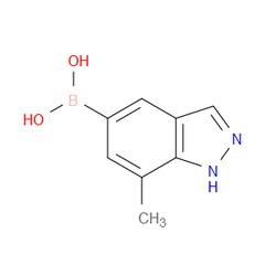 Aobchem&nbsp;7-Methyl-1H-indazole-5-boronic acid | ≥95% | CAS 1245816-07-2 | C8H9BN2O2 | 1g