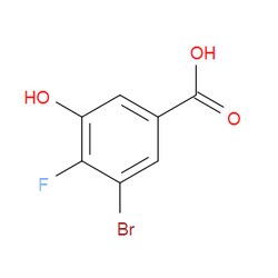 Aobchem&nbsp;3-Bromo-4-fluoro-5-hydroxybenzoic acid | ≥95% | CAS 1628539-98-9 | C7H4BrFO3 | 250mg
