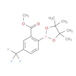 Aobchem&nbsp;Methyl 2-(4 4 5 5-tetramethyl-1 3 2-dioxaborolan-2-yl)-5-(trifluoromethyl)benzoate | ≥97% | CAS 873846-89-0 | C15H18BF3O4 | 250mg