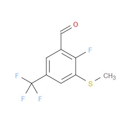 Aobchem&nbsp;2-Fluoro-3-(methylthio)-5-(trifluoromethyl)benzaldehyde | ≥97% | CAS 2734773-81-8 | C9H6F4OS | 250mg