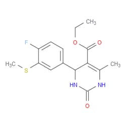 Aobchem&nbsp;Ethyl 4-(4-fluoro-3-methylthiophenyl)-6-methyl-2-oxo-1 2 3 4-tetrahydropyrimidine-5-carboxylate | ≥97% | CAS 1809161-47-4 | C15H17FN2O3S | 500mg