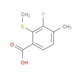 Aobchem&nbsp;3-Fluoro-4-methyl-2-(methylsulfanyl)benzoic acid | ≥97% | CAS 2091775-92-5 | C9H9FO2S | 1g