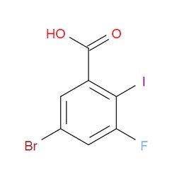 Aobchem&nbsp;5-Bromo-3-fluoro-2-iodobenzoic acid | ≥97% | CAS 1335511-41-5 | C7H3BrFIO2 | 1g