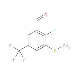 Aobchem&nbsp;2-Fluoro-3-(methylthio)-5-(trifluoromethyl)benzaldehyde | ≥97% | CAS 2734773-81-8 | C9H6F4OS | 500mg