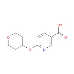 Aobchem&nbsp;6-[(Tetrahydro-2H-pyran-4-yl)oxy]-3-pyridinecarboxylic acid | ≥95% | CAS 886851-55-4 | C11H13NO4 | 1g