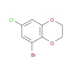 Aobchem&nbsp;5-Bromo-7-chloro-2 3-dihydro-benzo[1 4]dioxine | ≥97% | CAS 936249-25-1 | C8H6BrClO2 | 250mg
