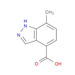Aobchem&nbsp;7-Methyl-1H-indazole-4-carboxylic acid | ≥97% | CAS 2757730-38-2 | C9H8N2O2 | 250mg