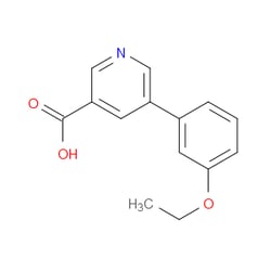 Aobchem&nbsp;5-(3-Ethoxyphenyl)-3-pyridinecarboxylic acid | ≥95% | CAS 1048273-45-5 | C14H13NO3 | 250mg