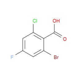 Aobchem&nbsp;2-Bromo-6-chloro-4-fluorobenzoic acid | ≥95% | CAS 1695489-54-3 | C7H3BrClFO2 | 250mg