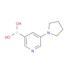 Aobchem&nbsp;5-Pyrrolidinopyridine-3-boronic acid | ≥95% | CAS 1218790-56-7 | C9H13BN2O2 | 250mg