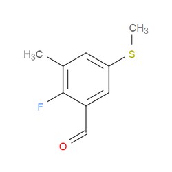 Aobchem&nbsp;2-Fluoro-3-methyl-5-(methylthio)benzaldehyde | ≥97% | CAS 2734778-36-8 | C9H9FOS | 500mg
