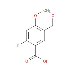 Aobchem&nbsp;2-Fluoro-5-formyl-4-methoxybenzoic acid | ≥97% | CAS 2386444-04-6 | C9H7FO4 | 500mg