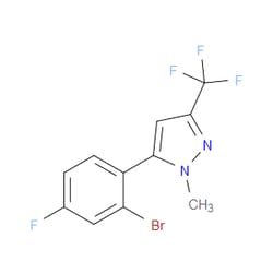 Aobchem&nbsp;5-(2-Bromo-4-fluorophenyl)-1-methyl-3-(trifluoromethyl)-1H-pyrazole | ≥97% | CAS 2432848-54-7 | C11H7BrF4N2 | 250mg