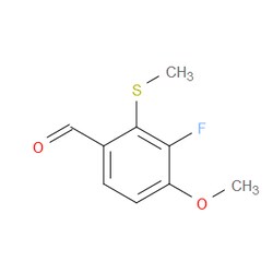 Aobchem&nbsp;3-Fluoro-4-methoxy-2-(methylthio)benzaldehyde | ≥95% | CAS 2586126-84-1 | C9H9FO2S | 250mg