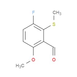 Aobchem&nbsp;3-Fluoro-6-methoxy-2-(methylthio)benzaldehyde | ≥97% | CAS 2090356-17-3 | C9H9FO2S | 250mg