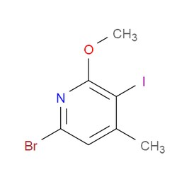 Aobchem&nbsp;6-Bromo-3-iodo-2-methoxy-4-methylpyridine | ≥97% | CAS 2271443-07-1 | C7H7BrINO | 1g