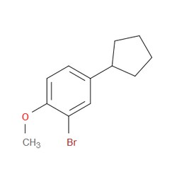 Aobchem&nbsp;2-Bromo-4-cyclopentyl-1-methoxybenzene | ≥95% | CAS 59216-79-4 | C12H15BrO | 1g