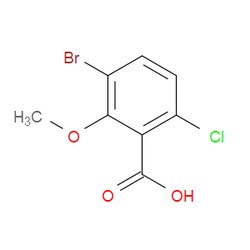 Aobchem&nbsp;3-Bromo-6-chloro-2-methoxybenzoic acid | ≥97% | CAS 1823566-09-1 | C8H6BrClO3 | 500mg