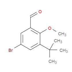 Aobchem&nbsp;5-Bromo-3-(tert-butyl)-2-methoxybenzaldehyde | ≥97% | CAS 417715-87-8 | C12H15BrO2 | 1g