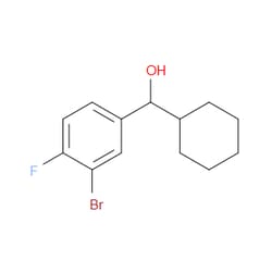 Aobchem&nbsp;3-Bromo- -cyclohexyl-4-fluorobenzenemethanol | ≥95% | CAS 1340035-55-3 | C13H16BrFO | 250mg