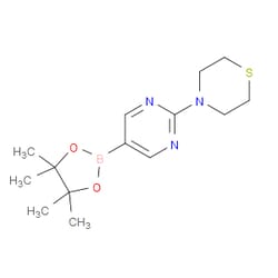 Aobchem&nbsp;4-(5-(4 4 5 5-Tetramethyl-1 3 2-dioxaborolan-2-yl)pyrimidin-2-yl)thiomorpholine | ≥95% | CAS 1448172-69-7 | C14H22BN3O2S | 1g