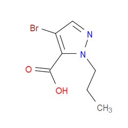 Aobchem&nbsp;4-Bromo-1-propyl-1H-pyrazole-5-carboxylic acid | ≥95% | CAS 1006457-27-7 | C7H9BrN2O2 | 500mg