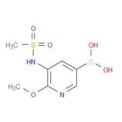 Aobchem&nbsp;2-Methoxy-3-(N-methansulfonamide)pyridine-5-boronic acid | ≥97% | CAS 2121513-41-3 | C7H11BN2O5S | 250mg