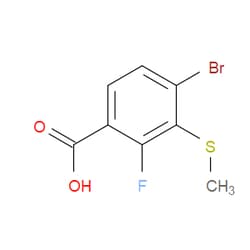 Aobchem&nbsp;4-Bromo-2-fluoro-3-(methylthio)benzoic acid | ≥97% | CAS 1853233-87-0 | C8H6BrFO2S | 250mg