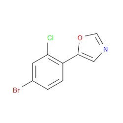 Aobchem&nbsp;5-(4-Bromo-2-chlorophenyl)oxazole | ≥97% | CAS 2002638-40-4 | C9H5BrClNO | 250mg