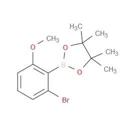 Aobchem&nbsp;2-(2-Bromo-6-methoxyphenyl)-4 4 5 5-tetramethyl-1 3 2-dioxaborolane | ≥97% | CAS 1595078-07-1 | C13H18BBrO3 | 500mg