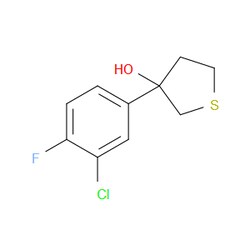 Aobchem&nbsp;3-(3-Chloro-4-fluorophenyl)tetrahydrothiophene-3-ol | ≥95% | CAS 2012916-89-9 | C10H10ClFOS | 500mg