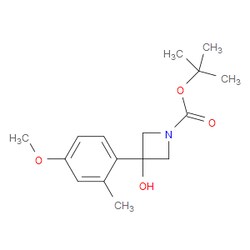 Aobchem&nbsp;1 1-Dimethylethyl 3-hydroxy-3-(4-methoxy-2-methylphenyl)-1-azetidinecarboxylate | ≥95% | CAS 1488531-38-9 | C16H23NO4 | 1g