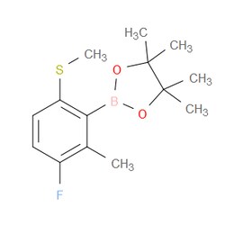 Aobchem&nbsp;3-Fluoro-2-methyl-6-(methylthio)phenylboronic acid pinacol ester | ≥97% | CAS 2121512-53-4 | C14H20BFO2S | 250mg